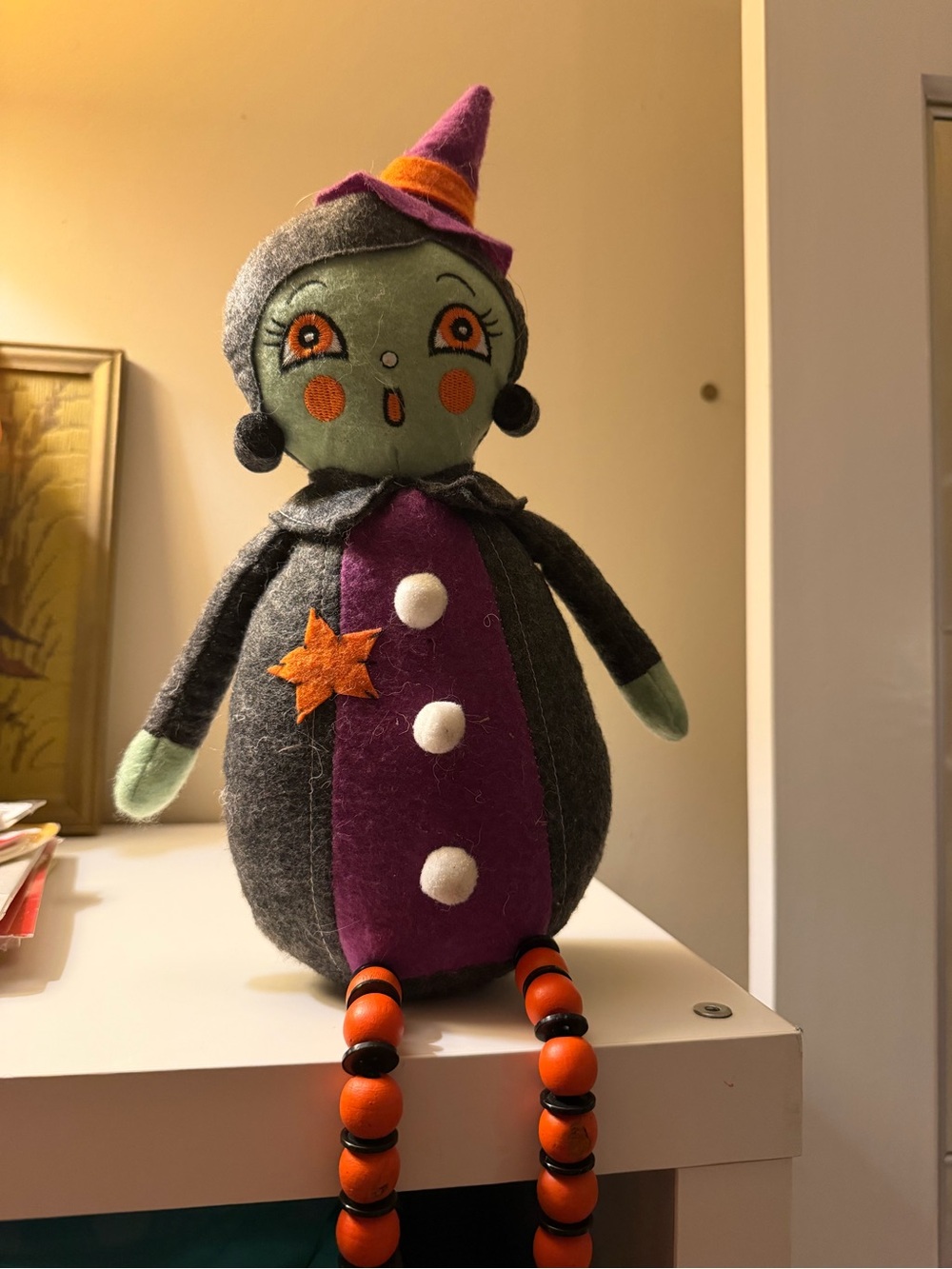 Johanna Parker Plush Halloween Witch Doll shelf sitter